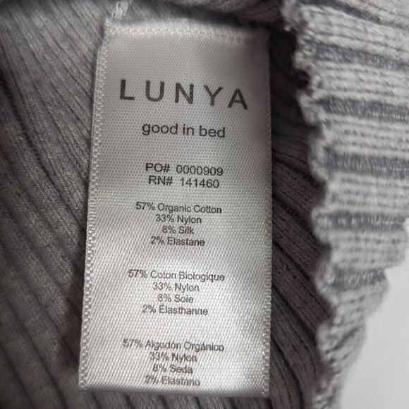 Lunya Gray Cozy Cotton Silk Ribbed Racerback Cropped Tank Top Stretch Size S - Picture 4 of 7